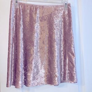 Velvet pink a-line skirt